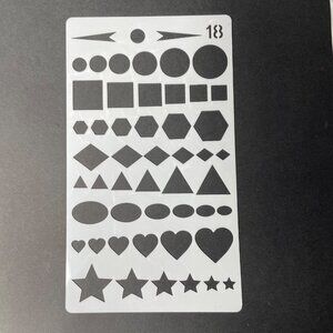 Reusable Art Planner Stencil Flow Chart Shapes Circles Squares Hearts Star mq Mi